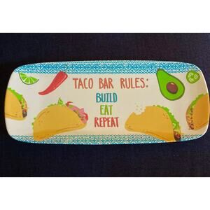 Taco Bar Rules Appetizer Snack Platter Tray
